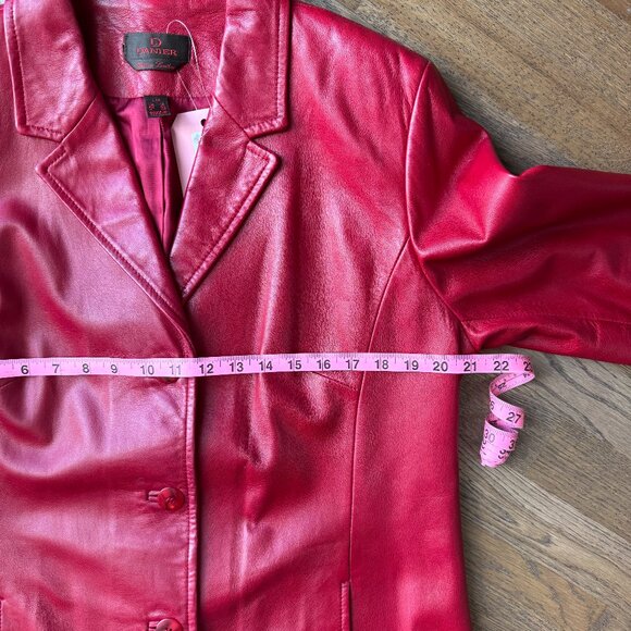 Danier Red Leather Blazer Jacket - Sz L - Amazing Vintage Condition - Picture 4 of 15
